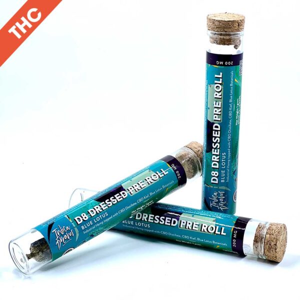 Delta 8 Dressed CBD Pre Roll – Blue Lotus – 100% Organic