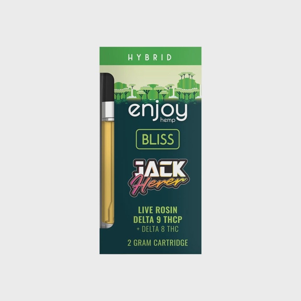 Enjoy: Bliss Delta 9 THCp + Delta 8 THC Live Rosin Jack Herer Vape Cartridge