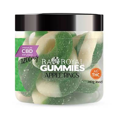 RA Royal CBD - CBD Edible - Apple Ring Gummies - 300mg-1200mg