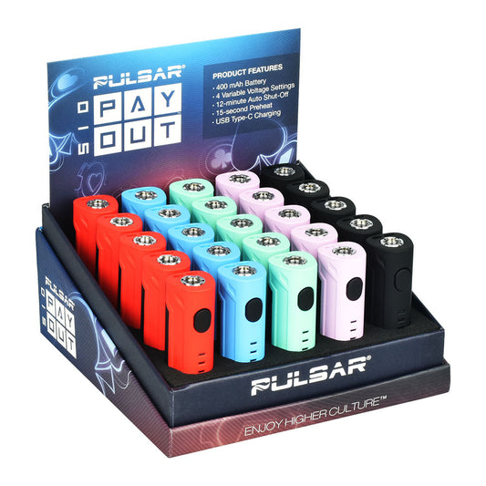 25PC DISP- Pulsar 510 Payout VV Battery - 400mAh / Asst Colors