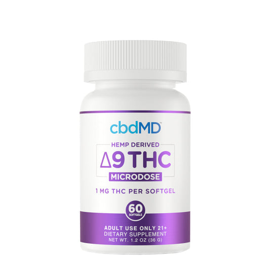 cbdMD - Delta 9  Capsules - Full Spectrum Soft Gels - Microdose - 1mg